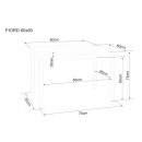 Стол обеденный SIGNAL FIORD белый/белый 80/60